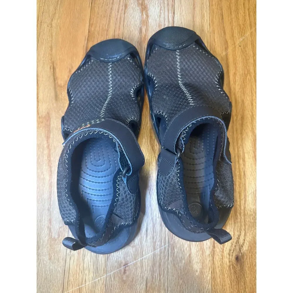 CROCS Swiftwater Mesh Men Size 10 Brown Fisherman Deck Sandals Water Shoe